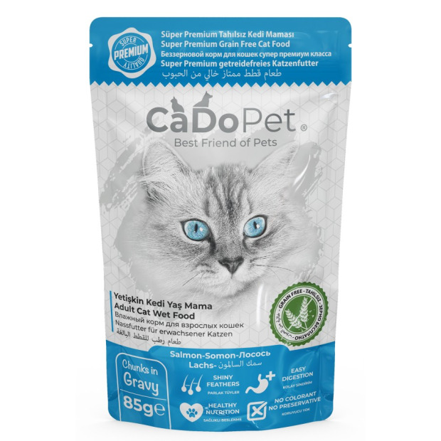 Cadopet Yetişkin Kedi Somonlu Yaş Mama 85 Gr (12li)